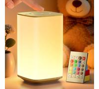Auxmir Lampe de Chevet Tactile, Veilleuse Bébé LED avec 256 Couleurs RVB Réglables, Lampe de Nuit avec Minuteur, Rechargeable USB 4000mAh pour Enfant, Crée Ambiance, Chambre Salon Camping