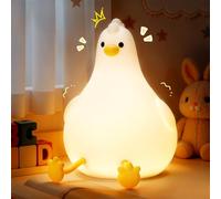 Auxmir Veilleuse Bébé LED en Silicone Souple Rechargeable 2000 mAh, Poussin | Lampe de chevet tactile sans fil, résistante aux chocs, minuterie 1/2/4 h, 6 couleurs et à intensité variable pour enfant