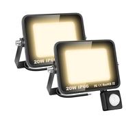 AUXTINGS 2 Pièces 10W Lampe de Sécurité Projecteur à LED Avec Détecteur de Mouvement PIR,1000 Lumens 4000K Blanc Chaud Lumières Exterieur,LED Extérieur étanche pour Jardin,Garage,Véranda,Patio,Cortile