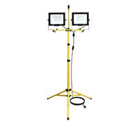 AUXTINGS 2 X 100W Projecteur LED blanc froid avec trépied Projecteur de travail à LED étanche IP66 pour usage intérieur et extérieur, garage, jardin, chantier, 185V-260V
