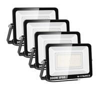 AUXTINGS 4 Pièces 200W Projecteurs LED Extérieur,20000lm Eclairage de Sécurité Spot LED Extérieur,6000K Blanc étanche Lumineuse Lampe pour Entrepôt Garage Jardin Stade Arrière-cour,175V-260V IP66