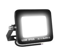 AUXTINGS Projecteurs LED Extérieur,10W 1000lm Eclairage de Sécurité Spot LED Extérieur Puissant, Blanc 6000K Lumineuse Lampe pour Entrepôt Garage Stade Arrière-cour,175V-260V IP66 Imperméable