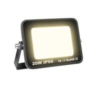AUXTINGS Projecteurs LED Extérieur,20W 2000lm Eclairage de Sécurité Spot LED Extérieur Puissant, Blanc Chaud 4000K Lumineuse Lampe pour Entrepôt Garage Stade Arrière-cour,175V-260V IP66 Imperméable