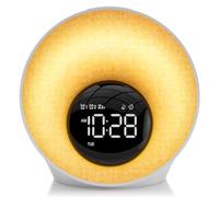 AUYLE Réveil avec lumière du lever du soleil, 30 sons de sommeil, machine à bruit blanc