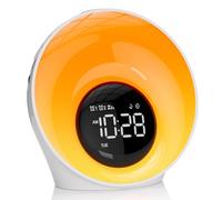 AUYLE Réveil Lumineux Simulateur d'Aube, Reveil Simulateur d'Aube sur Lampe de Chevet, Lampe de Reveil avec 30 Sons pour Dormir, Snooze, Minuteur,Réveil Lumière Veilleuse pour Enfant/Adulte