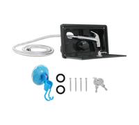 AUYXSSZ Kit de Douche Portable extérieure avec Robinet et Flexible spiralé de 5 m, boîtier de Douche verrouillable, idéal pour Les Camping-Cars, Les