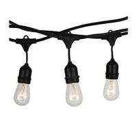 AV-713-15 Guirlande Etanche 15m + 3m Extra Cable + 15x Ampoules Décoratives S14-E27-2W 2700K