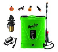 Avalon - Pulvérisateur sac à dos de 2 lances Pack avec pompe de rechange, batterie rechargeable, réservoir 16 l, vert, chargeur de 12 V et 1,7 A