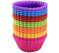 AVANA Lot de 20 grands moules à muffins réutilisables en silicone de qualité supérieure - Sans BPA - 7 couleurs