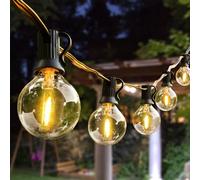 AVANLO Guirlande Lumineuse Exterieure 100FT/30m, LED Guirlande Guinguette avec 55+3 Incassables E12 Plastique Ampoules, décoration intérieure et extérieure Mariage Patio Café Party