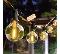 AVANLO Guirlande Lumineuse Exterieure 50FT, LED Guirlande Guinguette avec 30+2 Incassables E12 Plastique Ampoules, décoration intérieure et extérieure Mariage Patio Café Party