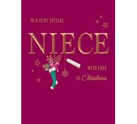 Avant Garde Studios Piccadilly Greetings Carte de Noël classique, nièce spéciale, rose - 20,3 x 15,2 cm