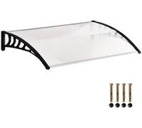 Avant-toit - Abri d'entrée en polycarbonate - 90 x 150 cm - Transparent - Structure en aluminium - Protection contre la pluie, la neige et les rayons UV
