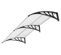 Avant-toit de 200 x 100 cm, en polycarbonate transparent, avec support de fixation