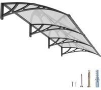 Avant-toit pour porte d'entrée, 100x300 cm, protection UV pour porte d'entrée en polycarbonate – Protège contre la pluie et la neige, idéal pour terrasse, véranda et fenêtres