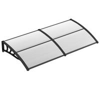 Avant-toit pour porte d'entrée, 199 x 99 cm, aluminium/polycarbonate, transparent