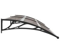 Avant-toit pour porte d'entrée, abri en polycarbonate en forme de pente, protection contre les intempéries pour l'entrée, la porte d'entrée, la terrasse et le balcon. Disponible en marron et en noir, 