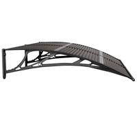 Avant-toit pour porte d'entrée, abri en polycarbonate en forme de pente, protection contre les intempéries pour l'entrée, la porte d'entrée, la terrasse et le balcon. Disponible en noir et en marron, 