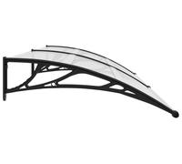 Avant-toit pour porte d'entrée, avant-toit en pente avec cadre en aluminium et polycarbonate, fixation murale, résistant aux intempéries, pour usage extérieur, couleur noire et transparente, dimension