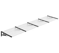 Avant-toit pour porte d'entrée, modèle à une pente, protection pour porte d'entrée, entrée et terrasse, en aluminium semi-brillant, pour l'extérieur, couleur noire et transparente, dimensions : 297,5