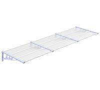 Avant-toit pour porte d'entrée, modèle à une pente, protection pour porte d'entrée, entrée et terrasse, en aluminium semi-brillant, pour l'extérieur, couleur gris et transparent, dimensions : 152,5 x