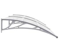 Avant-toit pour porte d'entrée, protection pour porte d'entrée avec cadre en aluminium et toit en polycarbonate, résistant aux intempéries et à la corrosion, fixation murale au-dessus de la porte, cou
