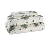 Avanti Linens Spode Draps pour lit jumeau, décoration d'intérieur Confortable et de Vacances (Collection Sapin de Noël, Ivoire