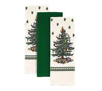 Avanti Linens Spode Lot de 3 torchons de Cuisine en Coton Motif Sapin de Noël Vert