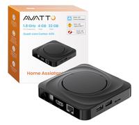 AVATTO Home Assistant Box, processeur Quad-Core Cortex-A55, fréquence 1,8 GHz, RAM 4 Go, ROM 32 Go, ports USB3.0/USB2.0, HDMI2.0, prend en charge Zigbee2MQTT et ZHA