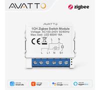 AVATTO ZigBee Tuya 1/2/3/4 Gang Mini commutateur intelligent bricolage commutateurs de lumière Module contrôle bidirectionnel fonctionne avec Alexa Alice Google Home