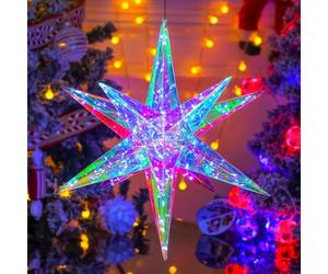 AVCULT Guirlande Lumineuse Extérieure, Guirlande Noël Extérieure Noël 3D Lumières,Lumières De Décoration Noël Coloré pour Décoration De Arbre Mariage Intérieur Fête Jardin (Color : 30cm)