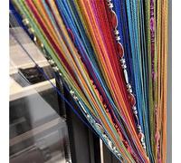ave split Rideau décoratif à Franges pour Porte, séparateur de pièce, 100 cm x 200 cm, pour Mariage, café, Maison, séparateur, Perles, paravent décoratif (Colorfull 25)