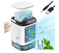 Avec Glacière Climatiseur Mobile Sans évacuation, Air Conditioner 3 Vitesses Et LED 7 Couleurs Climatiseur Mobile Reversible Air Cooler Fan
