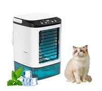 Avec Glacière Rafraichisseur D'air avec Réservoir 0.9L, 3 Vitesses, 7 Lumières LED Climatisateur Mobile pour Chambre Bureau Camping-car