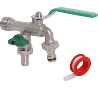Avec robinet de jardin en laiton, 1/2 pouce, pour le jardin, la machine à laver et le réservoir d'eau de pluie.