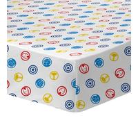 Drap housse enfant imprimé 100% Coton - AVENGERS TEAM - Blanc - 90x190/200cm