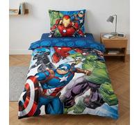 Avengers Housse de Couette 140x200 + Taie 65x65 Coton Marvel Cadeau