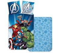 Avengers Parure Lit 3 Pièces 140x200 + Taie 65x65 + Drap Hulk Ironman Thor