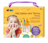 Avenir Kit Créatif Stickers Ongles & Tatouages Princesse Stickers Temporaires pour Enfants à partir de 3 Ans