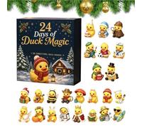 Avent de Noël Figurine 3D Canard Festif Drôle 24 Jours | Décorations de Noël pour Maison Cheminée Bureau pour Garçons Filles Adultes Fête Maison Bureau Cheminée École