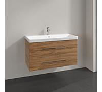 Villeroy & Boch Meuble sous lavabo Avento A89200RH 2 tiroirs Poignée chrome brillant Chêne Kansas