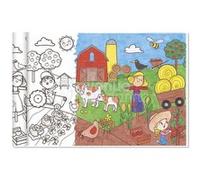 Avenue Mandarine GY082C - Un rouleau 5mx35cm Graffy Roll composé d'une feuille affiche 90 g préimprimée d'un dessin de 50 cm répété 10 fois, Le petit monde agricole G