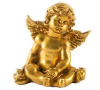 AVENUELAFAYETTE Figurine Statuette Ange doré Assis - 12 cm (M1)