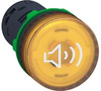 Avertisseur sonore Schneider Electric, Harmony XB5, plastique, lumineux, jaune, 22 mm, 90 dB, 120 V CA XB5KS2G8