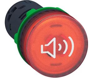 Avertisseur sonore Schneider Electric, Harmony XB5, plastique, lumineux, rouge, 22 mm, 90 dB, 120 V CA XB5KS2G4