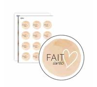 Avery - 140 Etiquettes Fait Avec Amour Rondes Autocollantes - 35 Mm - Papier Recy ait Avec Amour - 4 Planches A4 De Stickers Pour Entrepreneurs, Smallbusiness, Diy, Scrapbooking.