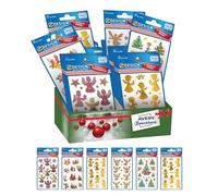 Avery 52941 Assortiment d'anges et d'arbres adhésifs paillettes de Noël 6 références de différents dessins au total 60 autocollants
