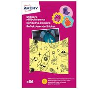 Autocollants réfléchissants AVERY « Space » argentés : 56 autocollants répartis sur 2 feuilles