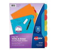Avery Big Tab 16130 Lot de 24 intercalaires en plastique durable avec 8 onglets multicolores