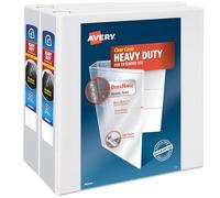 Avery Classeur robuste à 3 anneaux, anneaux inclinés One Touch de 10,2 cm, peut contenir du papier de 21,6 x 27,9 cm, 2 classeurs blancs (79875)